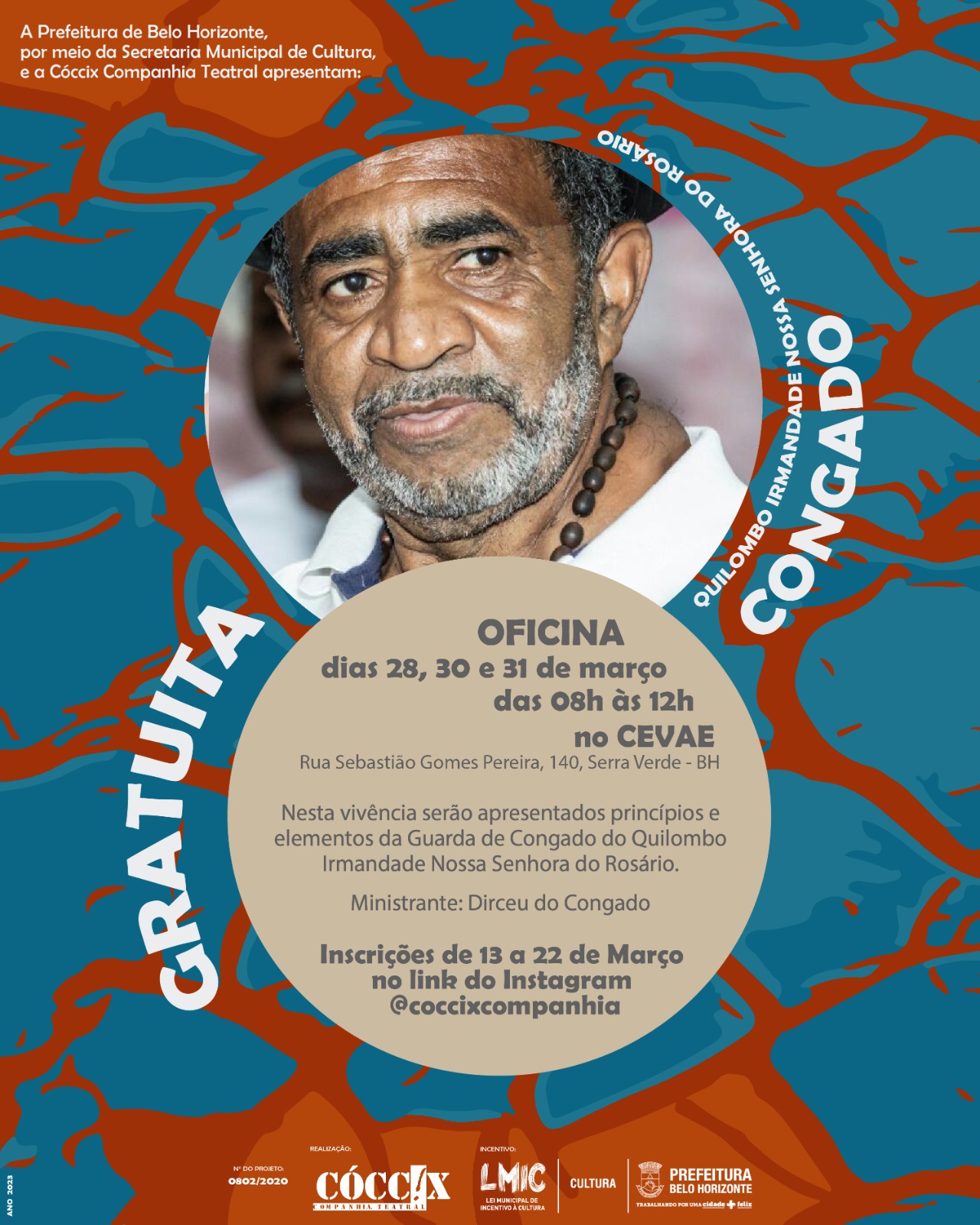 Cóccix Cia. Teatral convida para "Oficina de Congado"