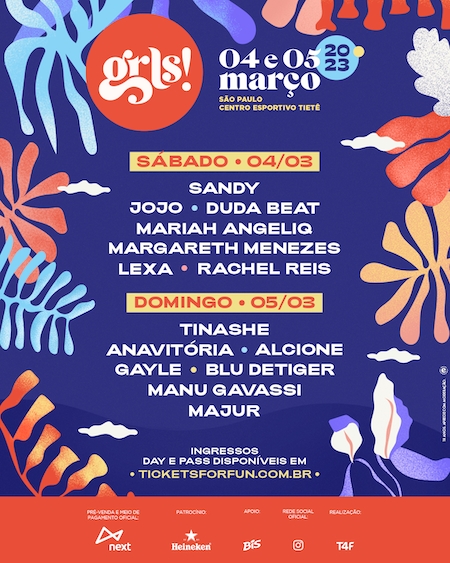 Festival GRLS! 2023 enaltece a potência feminina e recebe shows de Sandy, Tinashe, Manu Gavassi, Alcione e outras atrações em sua segunda edição