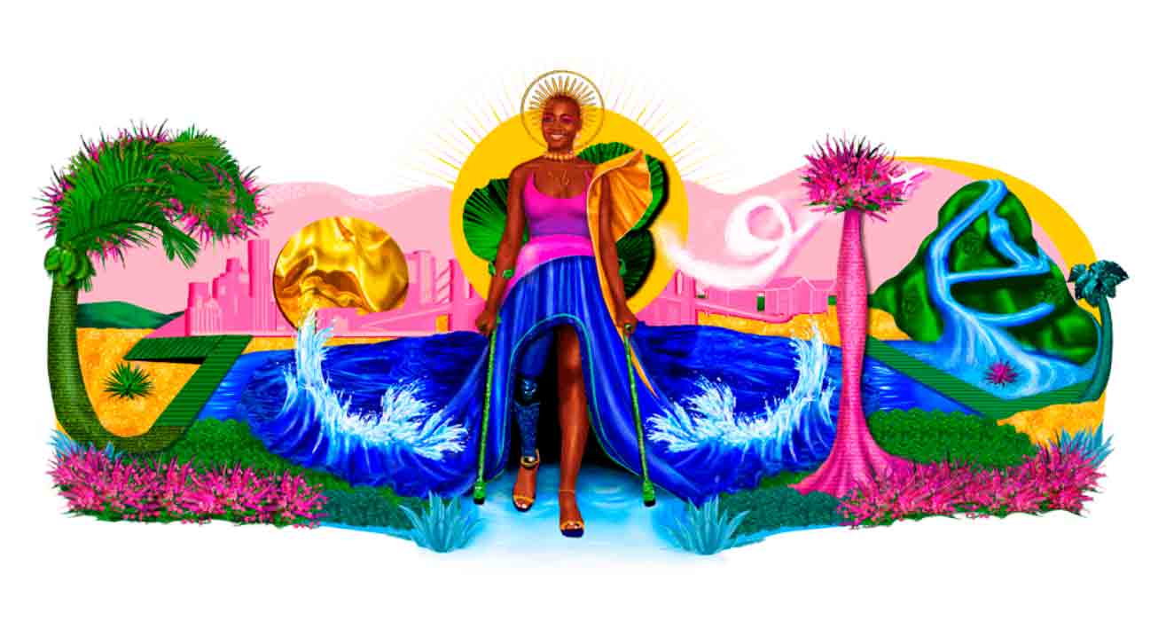 Doodle homenageia a modelo Mama Cax, defensora dos direitos das pessoas com deficiência